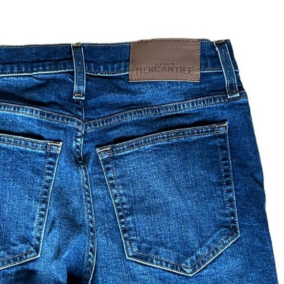 J. Crew Mercantile Dark Wash Distressed Straight Leg Jeans Size 28/32 - Picture 8 of 14